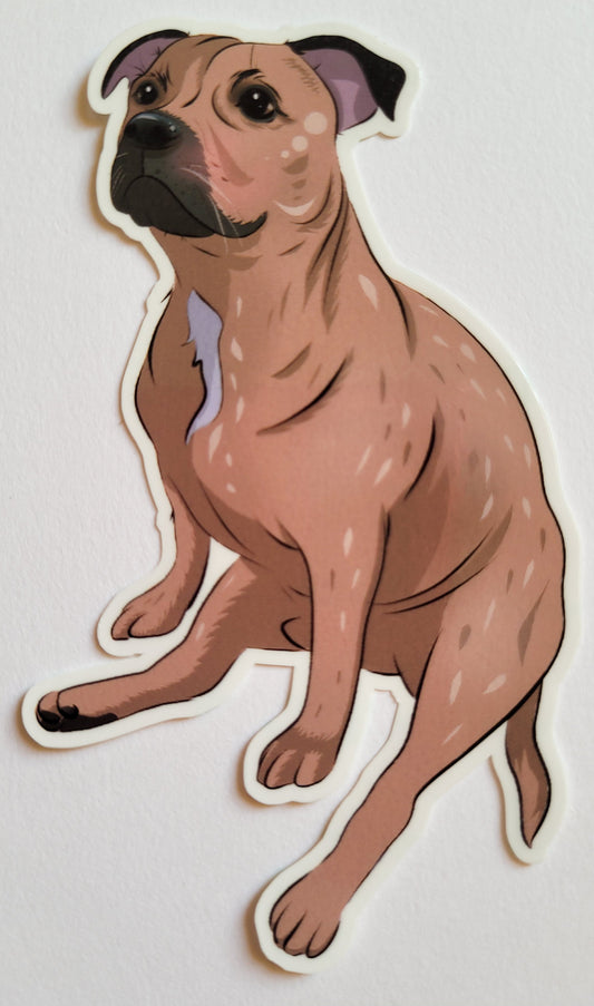 Staffordshirenbullterrieri- vinyylitarra (Keskikoko)