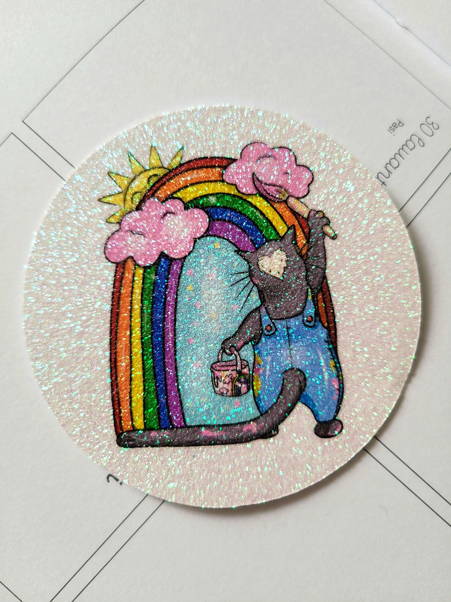 Taivaanrannan maalari Glitter tarra