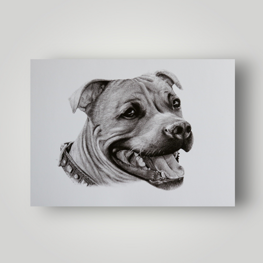 Staffordshirenbullterrieri- taideprintti (A5)