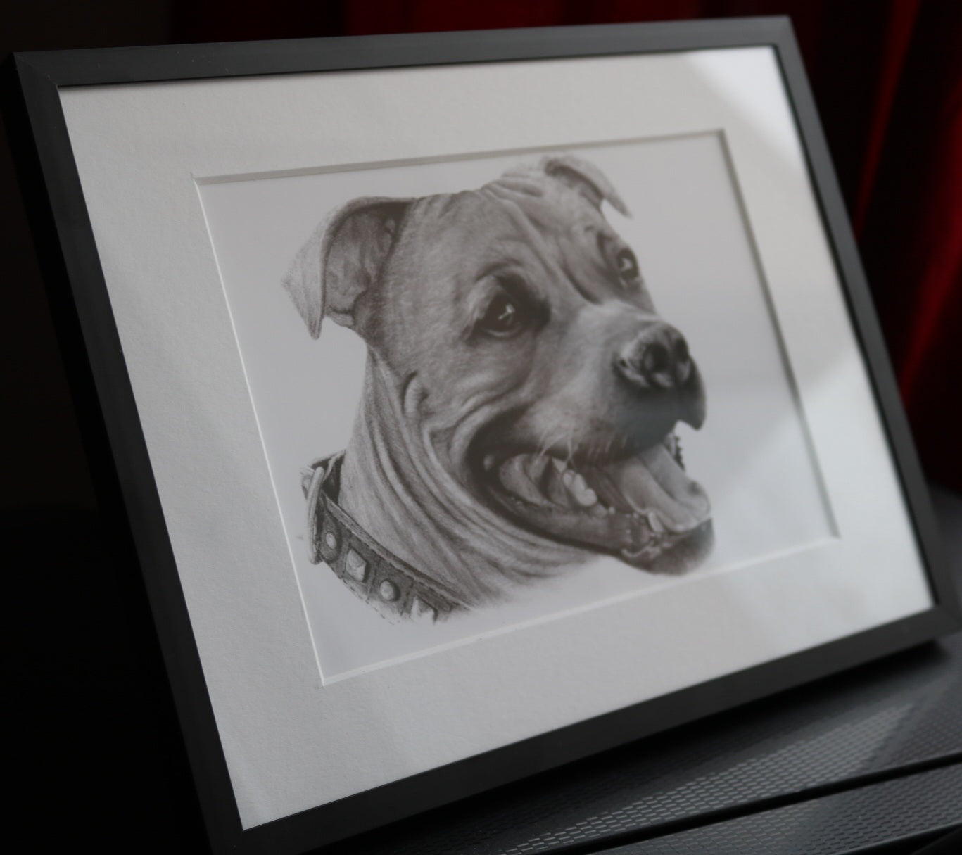 Staffordshirenbullterrieri-taideprintti (A4)