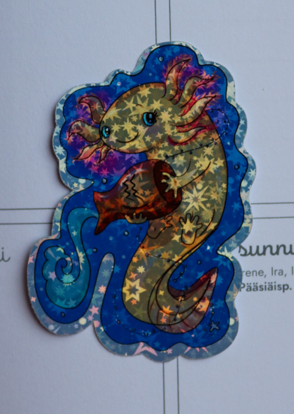 Aksolotli holografinen tarra