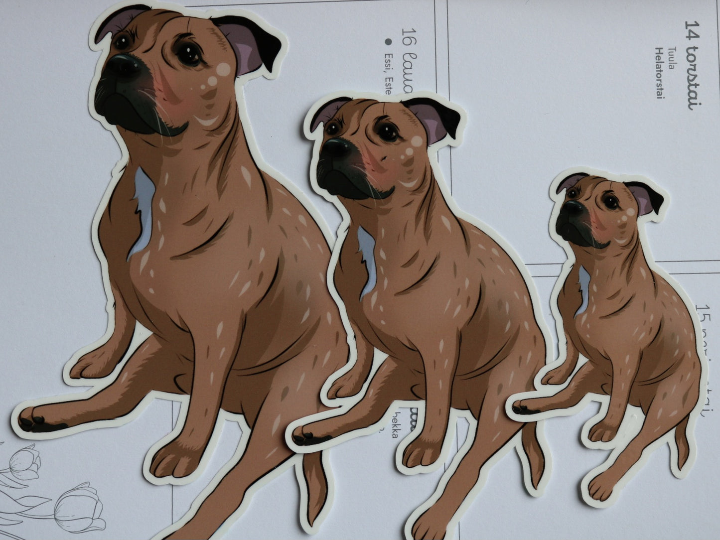 Staffordshirenbullterrieri- vinyylitarra (Keskikoko)