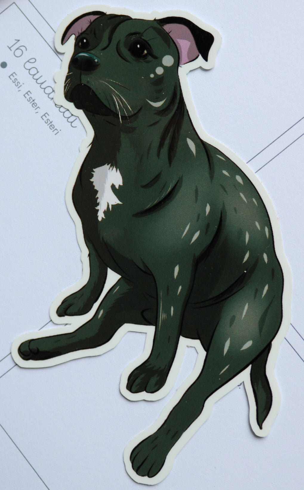 Staffordshirebullterrieri-vinyylitarra (ISO)